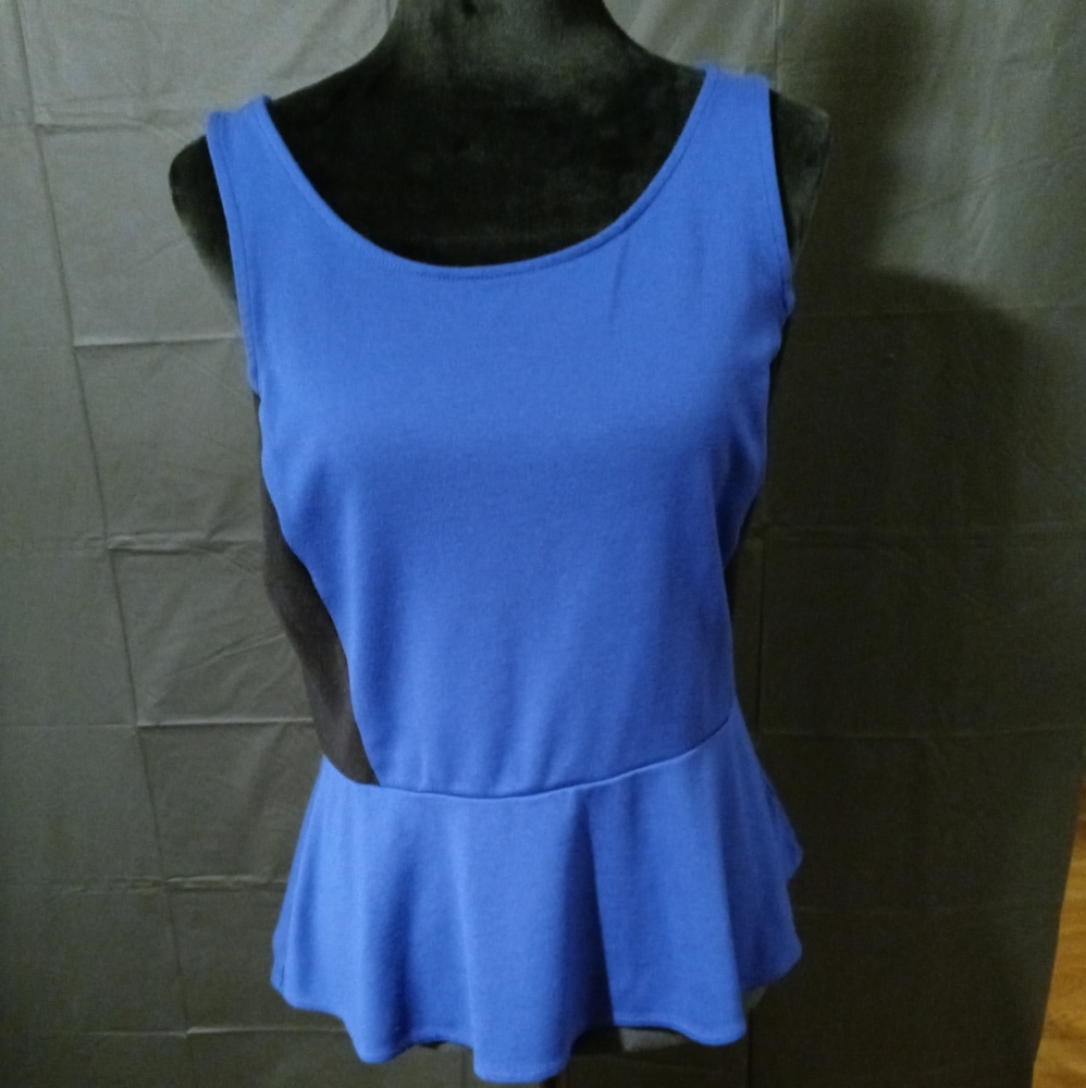 Fashionable blue and black blouse